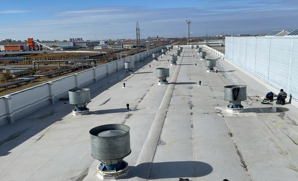 Монтаж ПВХ-мембраны Электровозосборочный завод